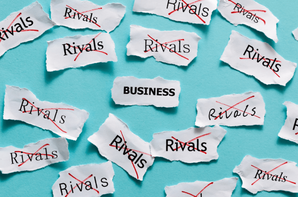 defeat business competitor and success concept (đối thủ cạnh tranh)