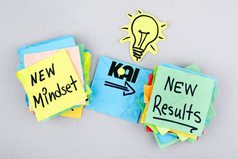 New mindset leads to new results, illustrating tư duy người giàu (rich people's mindset).