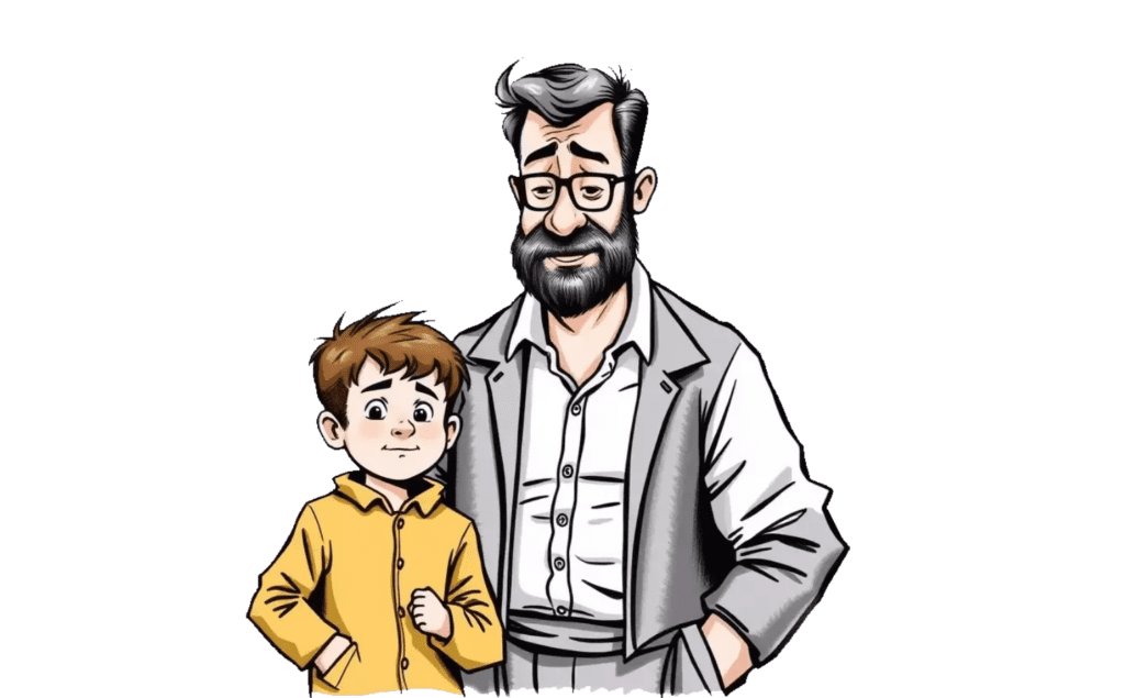 Father sharing wisdom about diligence and hard work with his son - khởi đầu mới