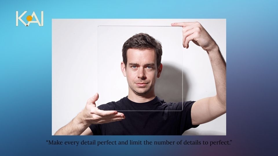 A professional in a black shirt gesturing with hands, illustrating a quote about perfecting details (chi tiết đúng đắn).